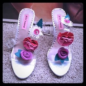 Betsey Johnson PVC "Abigail"  Ankle heel sz 9